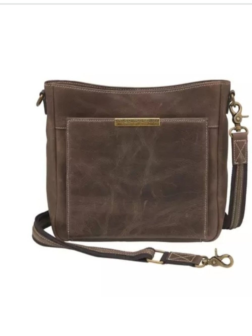 Gun Tote'n Mamas Brown Crossbody Bag RFID Blocking Zip Closure Detachable Strap